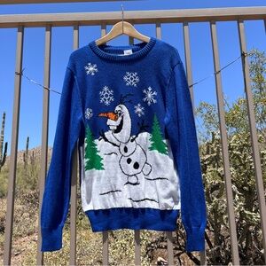 ⬇️NEW YORK LAUNDRY NWT Holiday Classic Men’s Sweater Size M Color Blue Olaf